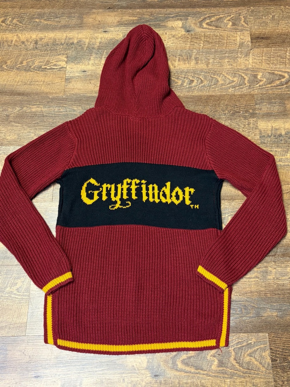 Harry Potter Gryffindor Hooded Pullover Knit Sweater Women's Size Medium - Picture 11 of 11